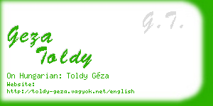 geza toldy business card
